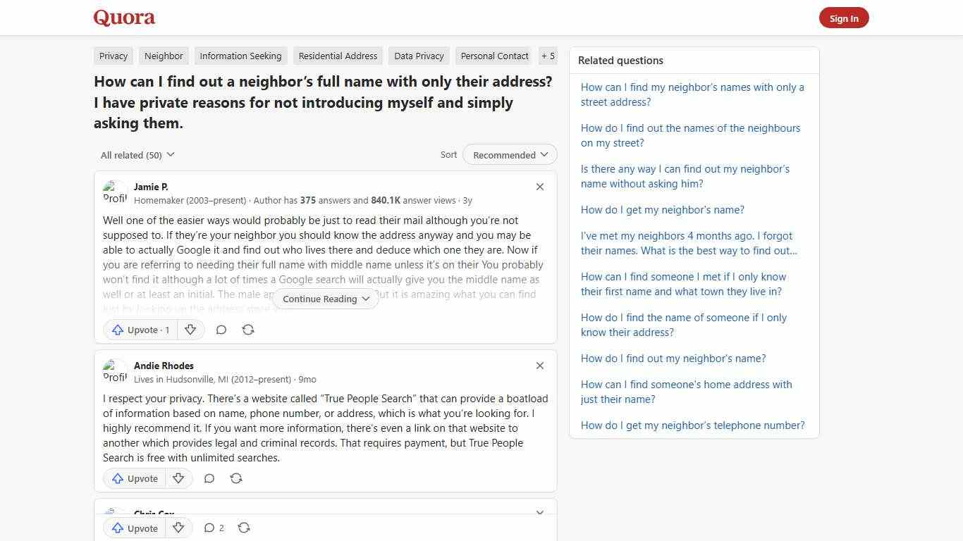 How to find out a neighbor’s full name with only their address - Quora